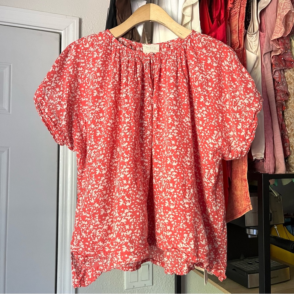 MIRTH Coral cropped blouse